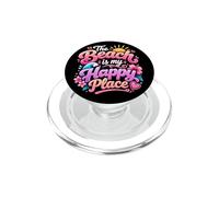 The Beach Is My Happy Place Cute Tropical Summer Vacation PopSockets PopGrip for MagSafe