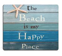 The Beach is My Happy Place Mouse Pad Design Non-Slip Rubber Mouse pad 11.8" x 9.8"