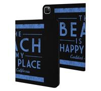 The Beach Is My Happy Place Slim Case Compatible with iPad 10th 9th 8th 7th Generation 2022 2021 2020 2019 Protective Cover Stand