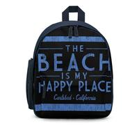 The Beach Is My Happy Place Small Backpack Cute Mini Shoulder Bag 12.6 × 9.4 × 5.9 Inches Daypack