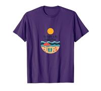 The Beach is My Happy Place - Sunny Summer Vacation T-Shirt, Men, Purple, Large