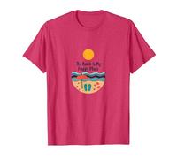 The Beach is My Happy Place - Sunny Summer Vacation T-Shirt, Men, Red Heather, S
