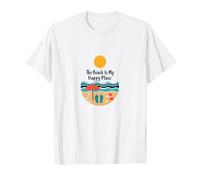 The Beach is My Happy Place - Sunny Summer Vacation T-Shirt, Men, White, M