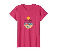 The Beach is My Happy Place - Sunny Summer Vacation T-Shirt, Women, Red Heather, L