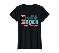 The Beach is My Therapy Value Graphic T-Shirt, Women, Black, L