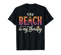 The Beach is My Therapy Vintage Sunset Palm Tree Tee T-Shirt