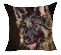 The Beach Stop Decorative Alsatian Dog Scatter Cushion Cover | Home Decor Inspo | Gift Idea for Dog Lovers | 45x45cm 18x18” | German Shepherd
