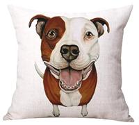 The Beach Stop Decorative Staffordshire Bull Terrier Dog Scatter Cushion Cover | Home Decor Inspo | Gift Idea for Staffie Lovers | 45x45cm 18x18” | Brown Staffy
