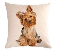 The Beach Stop Decorative Yorkshire Terrier Dog Scatter Cushion Cover | Home Decor Inspo | Gift Idea for Dog Lovers | 45x45cm 18x18” | Golden Yorkie