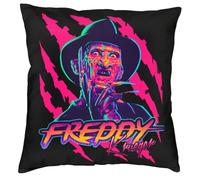 The Beach Stop Freddy Krueger Halloween Horror Movie Scary Cushion Cover | Unique Home Decor Inspo Gift Idea | 45x45cm 18x18” | Freddy Pink