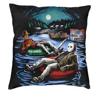The Beach Stop Jason Voorhees Freddy Krueger Friday 13th Halloween Horror Cushion Cover | Unique Home Decor Inspo Gift Idea | 45x45cm 18x18” | Freddy vs Jason