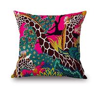 The Beach Stop Tropical Jungle Giraffe Scatter Cushion Cover | Unique Living Room & Bedroom Decor | Gift Idea | 45x45cm 18x18” | Jungle Giraffe