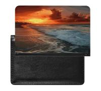 The Beach Sunset Passport Holder Vaccine Card Holder Travel Document Organizer Credit Card Organizer for Women/Men