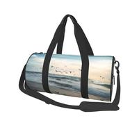 The Beach with Sea Birds Printed Canvas Travel Duffel Bag - Gym Sports Bag with Large Capacity for Weekend Business Travel