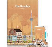 The Beaches in Toronto Puzzles for Teenagers 1000 Pieces,Help The Brain Exercise Addictive Toys to Cultivate Patience Suitable for Couples 50x75cm