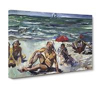 The Beaches Of Forte Del Marmi By Lovis Corinth Canvas Print | Gallery Wrapped 30mm Frame Wall Art | 24x16 inches | Ready to Hang | Classic Picture | Living Room Bedroom Lounge Office