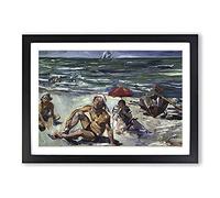 The Beaches of Forte Del Marmi by Lovis Corinth Framed Print | A2 Black Framed Wall Art | Ready to Hang | Modern Nature Picture | Living Room Bedroom Lounge Office