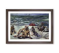 The Beaches of Forte Del Marmi by Lovis Corinth Framed Print | A2 Walnut Framed Wall Art | Ready to Hang | Modern Nature Picture | Living Room Bedroom Lounge Office