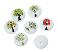 The Bead and Button Box 10 wooden Assorted Tree Design Buttons, 15mm. Ideal for babies clothes, sewing, knitting, card making, scrapbook and lots of other craft projects