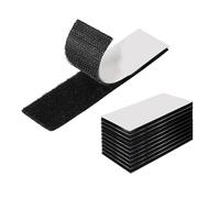 The Bead Shop 10pcs Hook and Loop Strip Tape, 25x100mm (1" x 4") Self Adhesive Sticky Back Double Sided Tape Heavy Duty Strong Reusable Wall Fastener Tape - Black