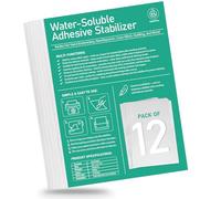 The Bead Shop 12-Pack A4 Sticky Water Soluble Embroidery Stabiliser Printable Paper - Medium Weight Self-Adhesive for Hand and Machine Embroidery Projects