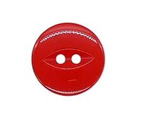 The Bead Shop 20 Pack Round Acrylic Fish Eye Buttons, Baby Buttons, Sewing, Knitting Craft Buttons - Solid Red 11mm / 18 Lignes