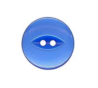 The Bead Shop 20 Pack Round Fish Eye Buttons, Baby Buttons, Sewing, Knitting & Crafts - Royal Blue 11mm / 18 Lignes