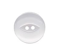 The Bead Shop 20 Pack Round Fish Eye Buttons, Baby Buttons, Sewing, Knitting & Crafts - White 14mm / 22 Lignes
