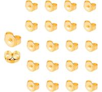 The Bead Shop 20pcs/10 Pairs Butterfly Gold Earring Backs, 14k Gold Plated, Replacement Secure Ear Locking, Jewellery Making Findings
