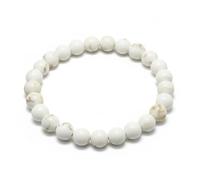 The Bead Shop Natural Gemstone Healing Crystal Bracelet 8mm Beads - Chakra Energy Balance Bracelet for Men Women - Meditation, Yoga & Spiritual Jewellery Gift - Magesite
