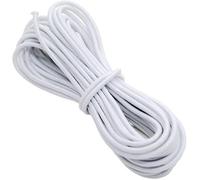 The Bead Shop Round Elastic Cord 3mm 5m White - High Strength Stretch Cord for Bracelet Making, Beading, Sewing, Masks & Crafts - UK Brand