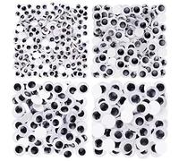 The Bead Shop Self-Adhesive Googly Eyes, Sticky Wobbly Craft 300 Assorted Pieces 6mm to 12mm