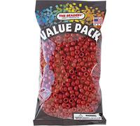 The Beadery 6 by 9mm Barrel Pony Bead, Red, 900-Pieces