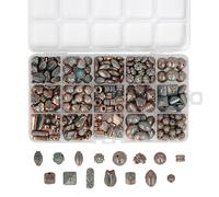 The Beadsmith Acrylic Beads Assortment - Aqua & Copper Patina Mixed Beads, Approx. 300pc, 15 Shapes (5 - 19.3 mm), Jewelry & Bracelet Making Kit, Suitable for Creating Home Décor