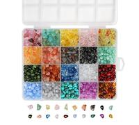 The Beadsmith Acrylic Beads Assortment - Faux Gemstone Chip Beads, Approx. 1000pc, 20 Colors (4-7 mm), Irregular Stone-Look, Jewelry & Bracelet Making Kit