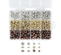 The Beadsmith Acrylic Beads Assortment - Silver, Gold & Antique Copper Faux Metal, Approx. 455pc, 12 Shapes (9.4 - 22.7 mm), Jewelry & Bracelet Making Kit, Suitable for Creating Home Decor