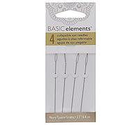 The Beadsmith Basic Elements Collapsible Eye Needles - 2.5 Inch Long - Flexible Twisted Wire - Large Eye, Easy to Thread - 4 Heavy Needles