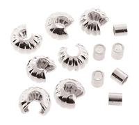 The Beadsmith Basic Elements Crimp Tubes & Corrugated Crimp Covers Designed to Secure The Ends of Jewelry Stringing Cables & Wires, Silver Color
