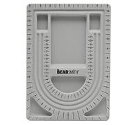 The Beadsmith Bead Board, Grey Flocked, 3 U-Shaped Channels, 6 Recessed Compartments, 9.5 x 13 inches, Design Boards for Creating Bracelets, Necklaces and Other Jewelry