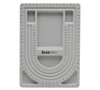 The Beadsmith Bead Board, Grey Flocked, 3 U-Shaped Channels, 6 Recessed Compartments, 9.5 x 13 inches, Design Boards for Creating Bracelets, Necklaces and Other Jewelry