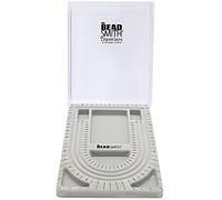 The Beadsmith Bead Board, Grey Flocked, 3 U-Shaped Channels, 6 Recessed Compartments, 9.5 x 13 inches, Design Boards for Creating Bracelets, Necklaces and Other Jewelry