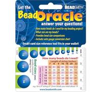 The Beadsmith Bead Oracle - Beader’s Reference Card - Wallet Sized - Resource to Determine Bead Sizes, Wire Gauge Conversion Chart, Measurement Comparisons & Project Quantities
