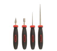 The Beadsmith Bead Reamer Set - 4 Pieces - Ergonomic Handles - Includes a Storage Box - Use on Glass, Ceramic or Stone - Tools for Opening & Enlarging Holes and Softening and Smoothing Rough Edges