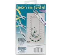 The Beadsmith Beader’s Mini Travel Kit - Color-ID Set - Includes Bead Board, Side Cutter, Round Nose, Chain Nose, Thread Snippers, Tweezers and Storage Box - Tools for Jewelry Making