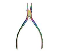 The Beadsmith Chroma Series Round Nose Plier, 5.5 inches (140mm), hardened stainless-steel head, rainbow titanium coating, contoured comfort grip handle and double-leaf spring, tool for jewelry making