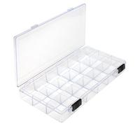 The Beadsmith Clear Bead Organizer - Sorter and Storage Box, 8.25 x 4.25 x 1.25 Inches,18 Compartments, w/Secure Double-Sided Locking