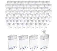 The Beadsmith Clear Plastic Boxes - Rectangle with a Flip Top Cap - 7/16” x 1” x 1-1/2” - Use for Beads, Bath Salts, Wedding & Party Favors, Home or Office Storage - Bag of 100