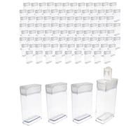The Beadsmith Clear Plastic Boxes - Rectangle with a Flip Top Cap - 7/16” x 1” x 1-7/8” - Use for Beads, Bath Salts, Wedding & Party Favors, Home or Office Storage - Bag of 100