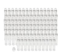 The Beadsmith Clear Plastic Tubes - 1.5-Inch-Long Round Tubes, 9/16 Inches in Diameter - Friction Hanging Caps - Use for Beads, Bath Salts, Wedding & Party Favors, Home or Office Storage - Bag of 100