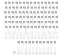 The Beadsmith Clear Plastic Tubes - 3 x .5 Inch Square Tubes - Flat Caps - Use for Beads, Bath Salts, Wedding & Party Favors, Home or Office Storage - Bag of 100